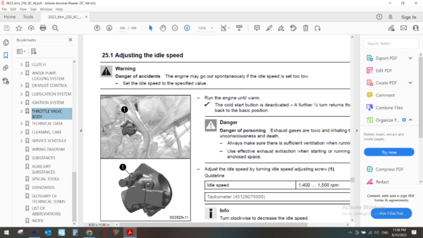 2023 ktm 250 XC W download service manual PDF