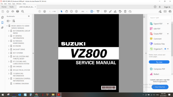 2005 suzuki VZ 800 Boulevard M50 download service manual pdf