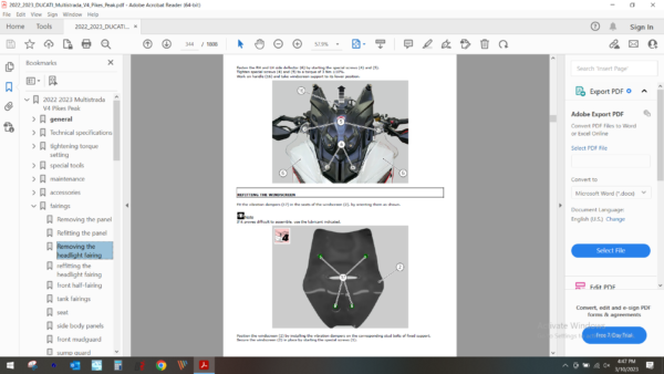 2022 2023 DUCATI Multistrada V4 Pikes Peak download service manual PDF