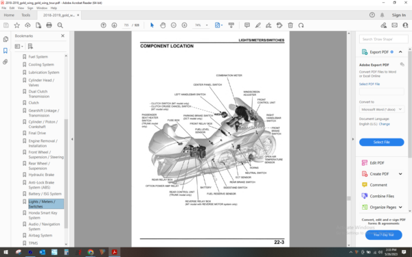 2018 2019 gold wing 1800 tour download service manual