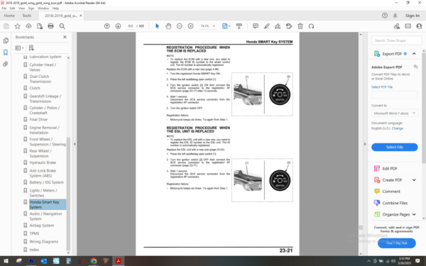 2018 2019 gold wing 1800 tour download service manual