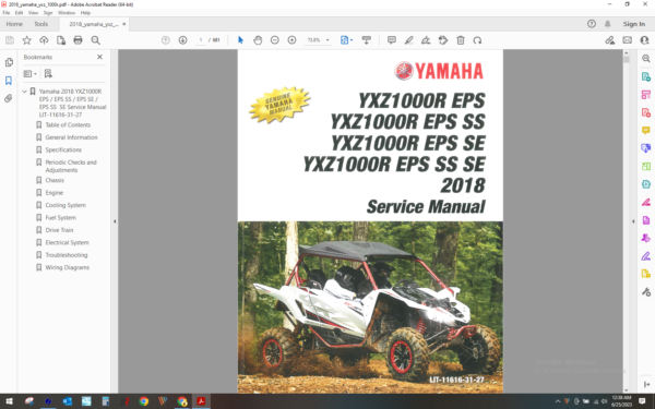 2018 yamaha yxz 1000r download service manual pdf