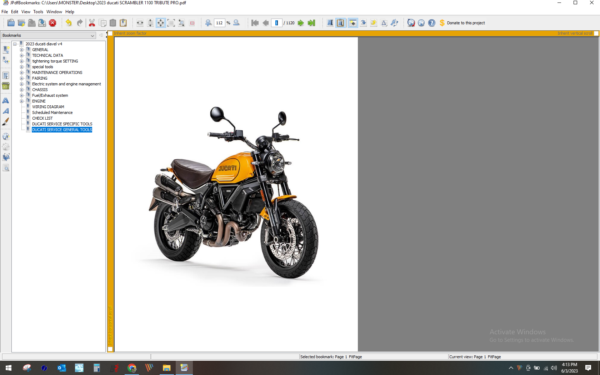 2023 DUCATI SCRAMBLER 1100 TRIBUTE PRO download service manual PDF