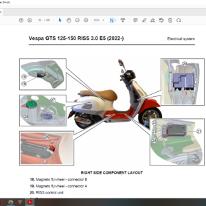 2022 Vespa GTS 125-150 RISS 3.0 E5 download service manual pdf