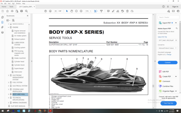 2017 SeaDoo RXP X 300 RS download service manual pdf