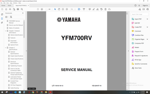2005 2006 yamaha atv Raptor 700 download service manual