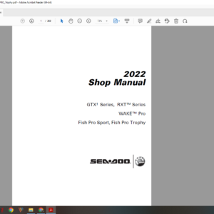 2022 seadoo GTX RXT WAKE PRO Fish PRO Sport Trophy download service manual pdf