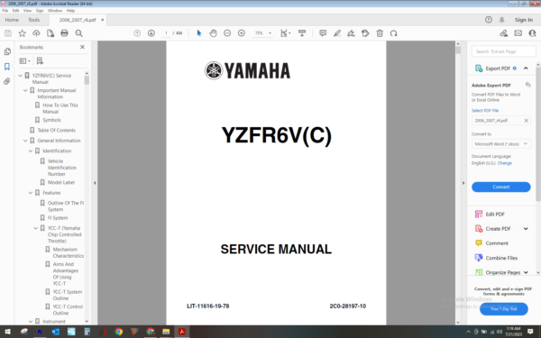 2005 2006 yamaha yzf r6 download service manual