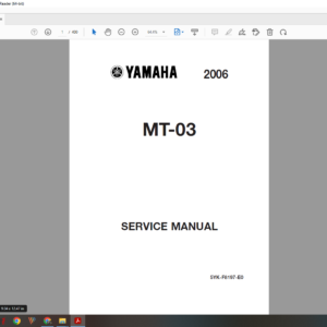 2006 Yamaha Mt 03 download service manual PDF