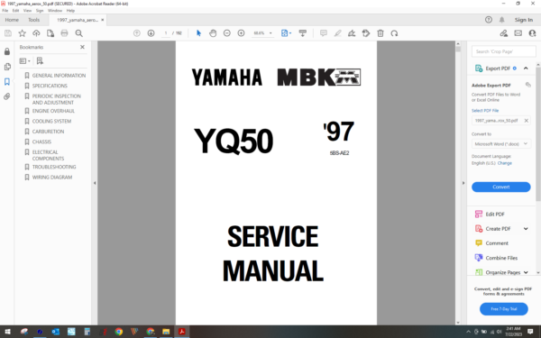 1997 yamaha aerox 50 download service manual