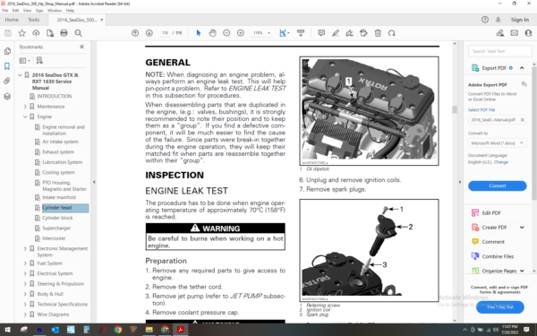 2016 SeaDoo 300 Hp download service manual pdf