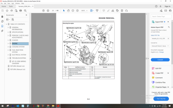 2006 Yamaha Mt 03 download service manual PDF