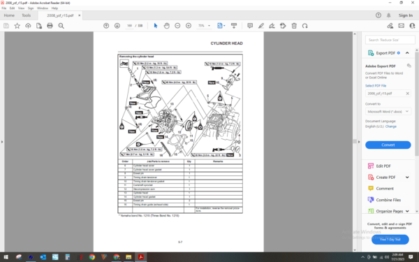 2008 Yamaha yzf r15 download service manual