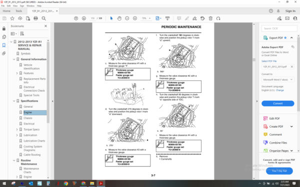 2012 2013 Yamaha YZF R1 download service manual