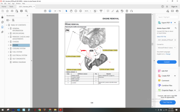 2021 Yamaha MT 09 download service manual