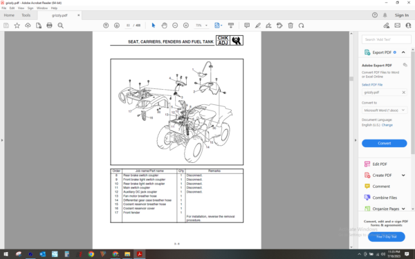 2001 yamaha atv YFM 660 FP grizzly download service manual