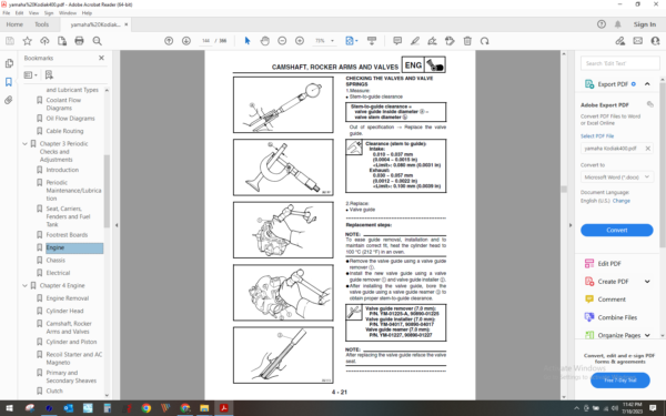 2002 yamaha atv YFM 400 Kodiak download service manual