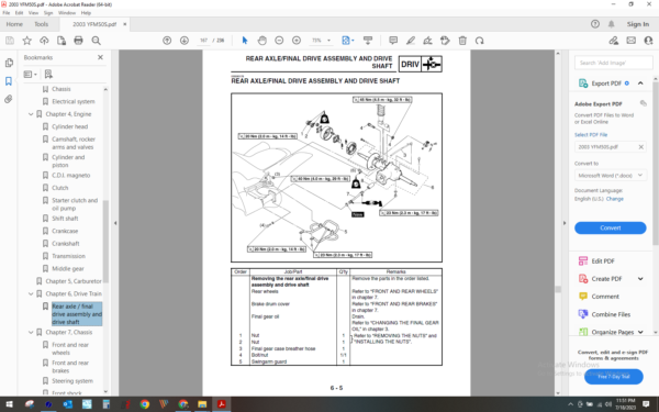 2003 yamaha atv 2003 YFM 50 S download service manual