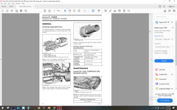 2022 seadoo GTX RXT WAKE PRO Fish PRO Sport Trophy download service manual pdf