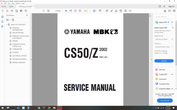 2002 yamaha jog csz 50 download service manual