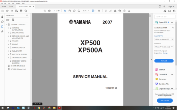 2006 2007 yamaha tmax XP 500 A download service manual