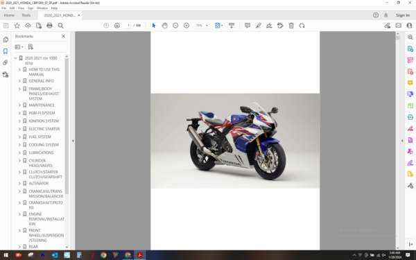 2021 2022 honda CBR1000RR st sp download service manual