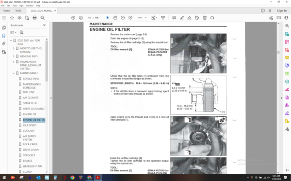 download service manual 2021 2022 honda CBR1000RR